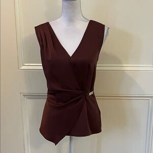 Reiss Chocolate Brown Sleeveless Blouse